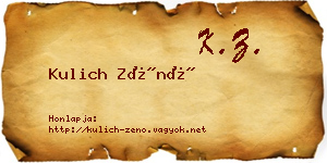 Kulich Zénó névjegykártya